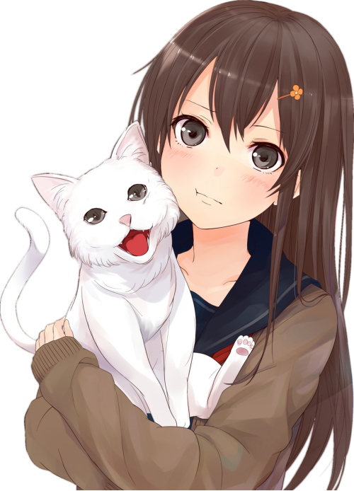кошка и девочка